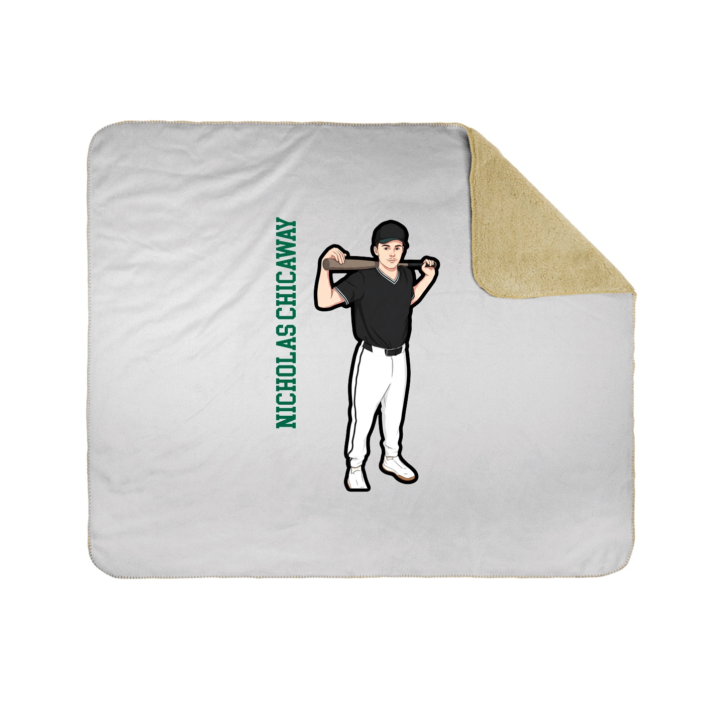 Throw Blanket — Name Vertical in White