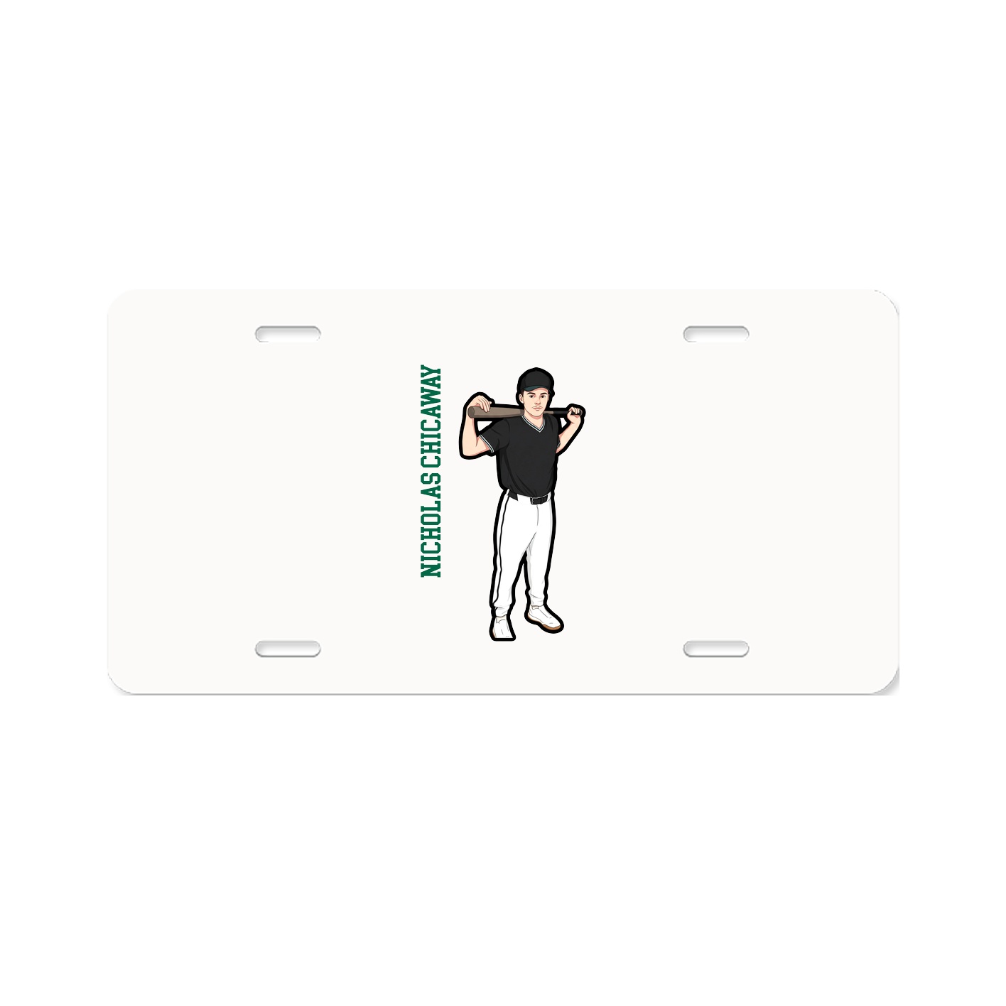 License Plate — Name Vertical in Classic