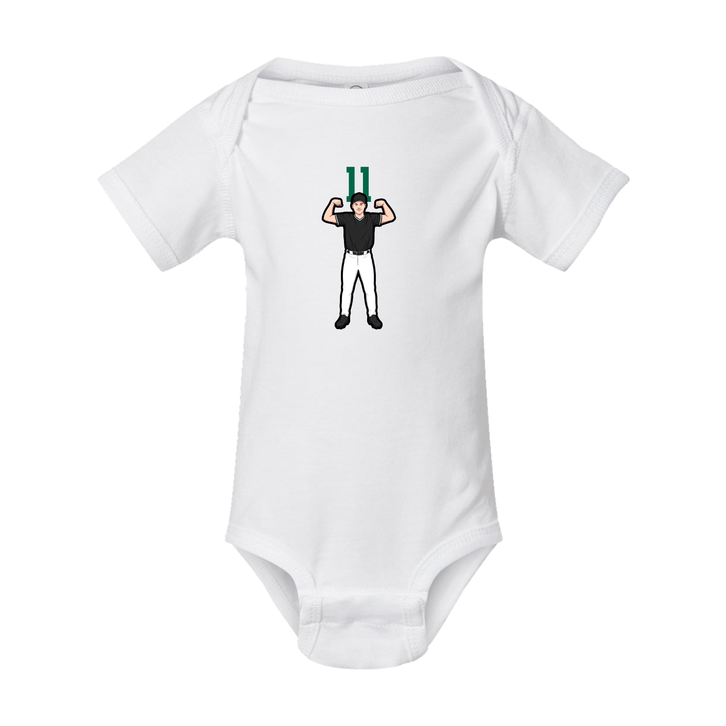 Baby Onesie — Number Top in White
