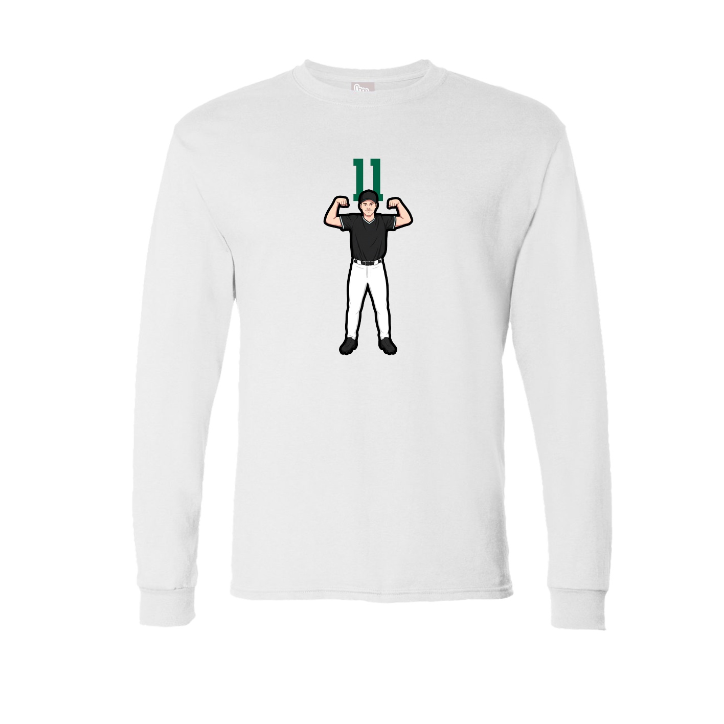Long Sleeve Tee — Number Top in White