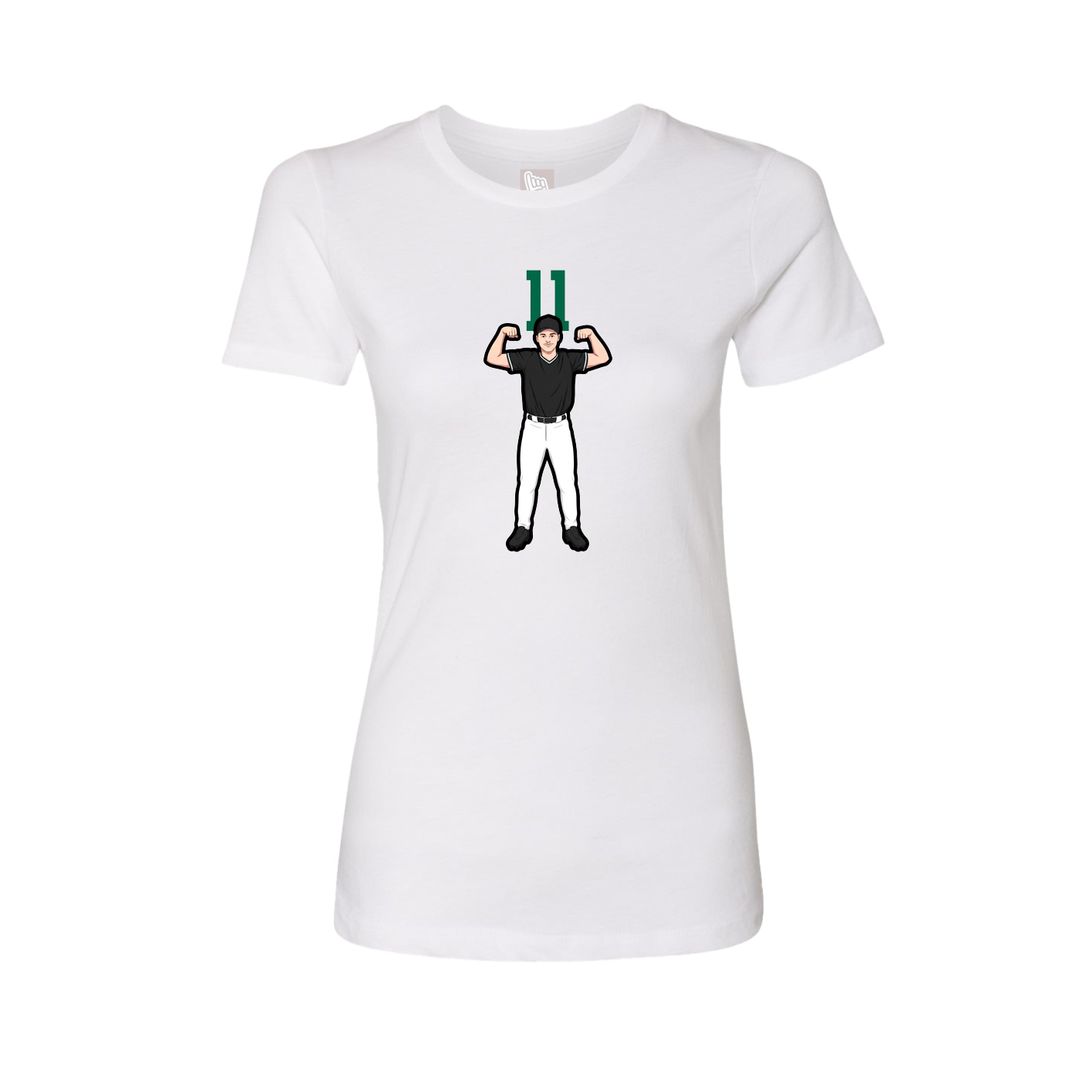 Fitted Women's Tee — Number Top in White