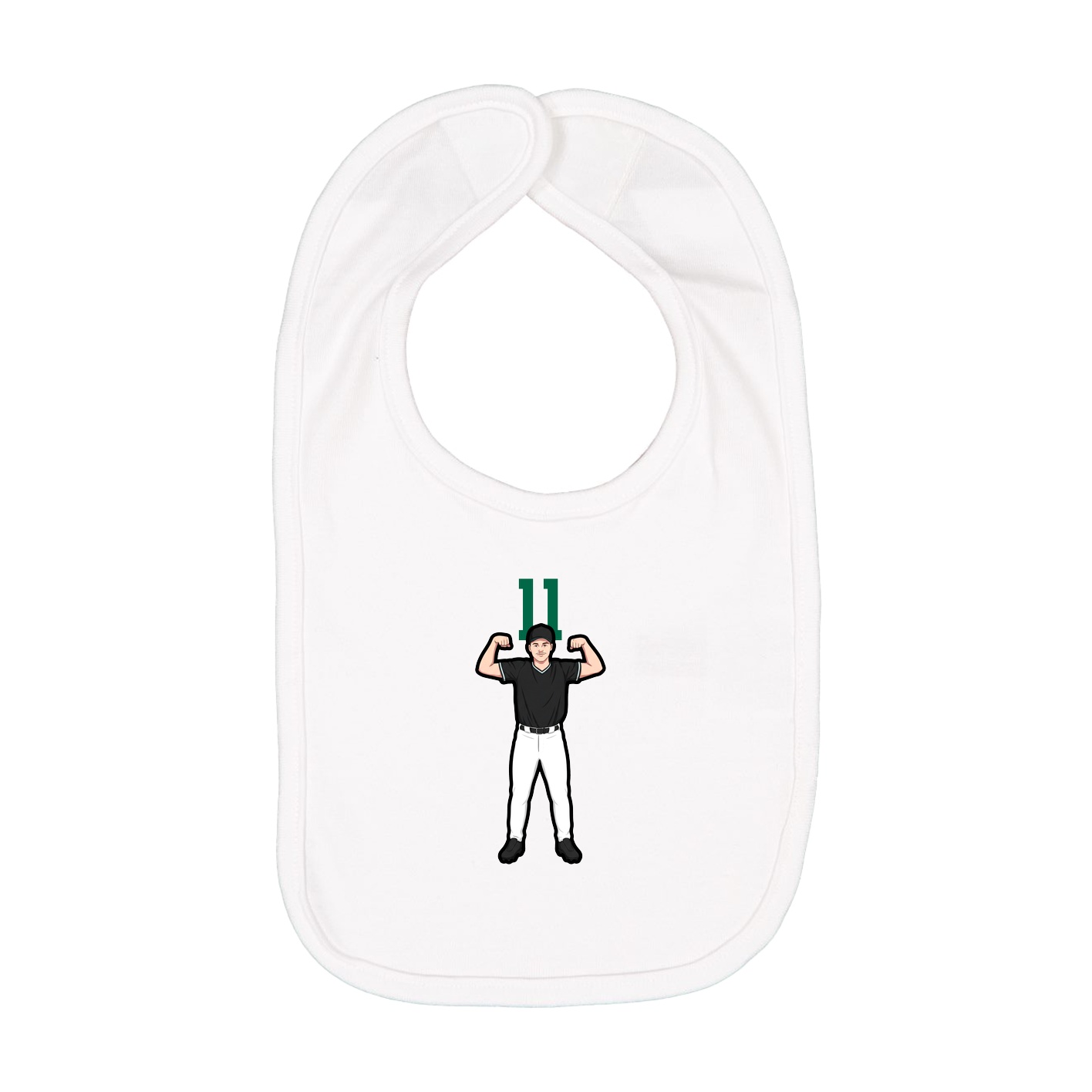 Infant Bib — Number Top in White