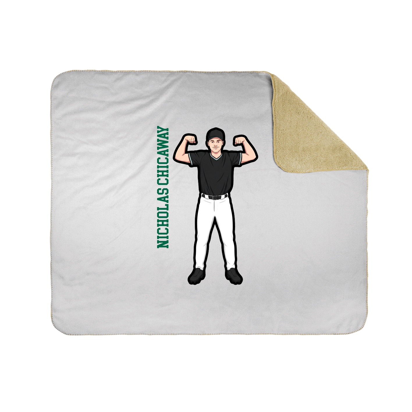 Throw Blanket — Name Vertical in White
