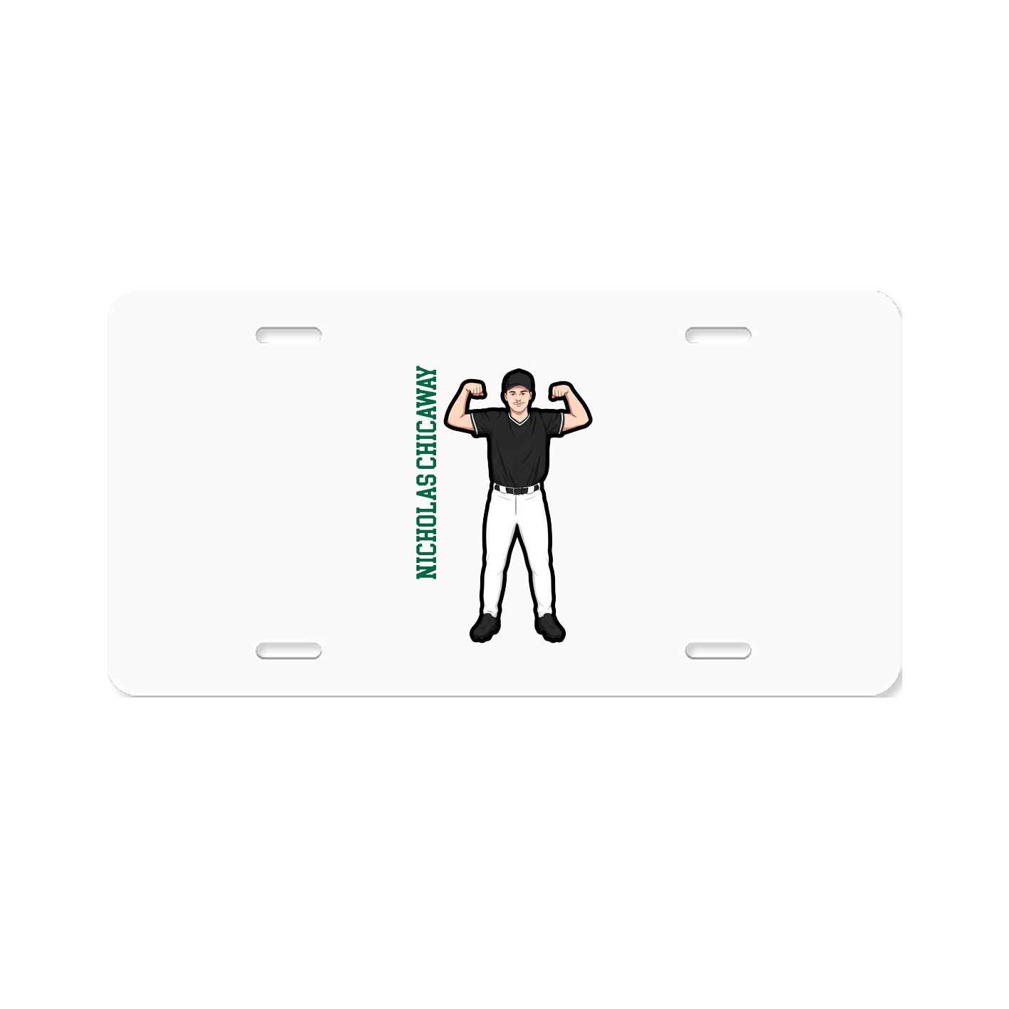 License Plate — Name Vertical in Classic