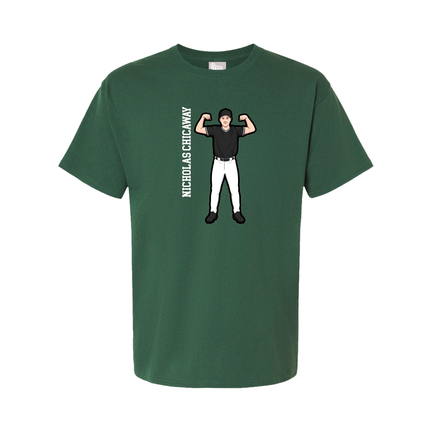 Tee — Name Vertical in Green