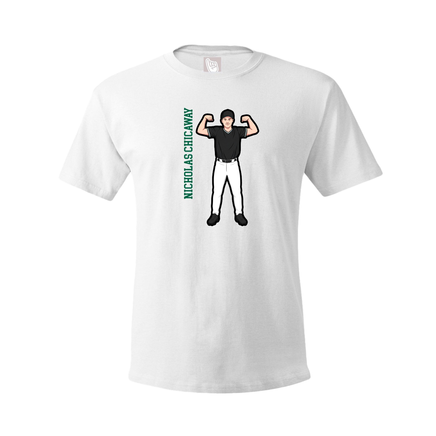 Youth Tee — Name Vertical in White