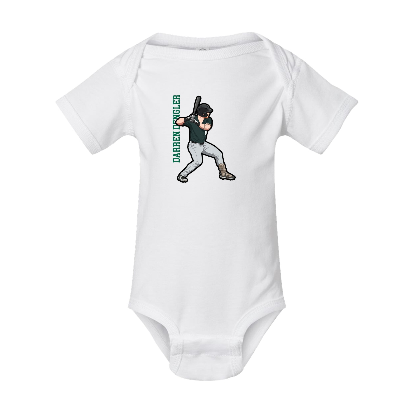 Baby Onesie — Name Vertical in White