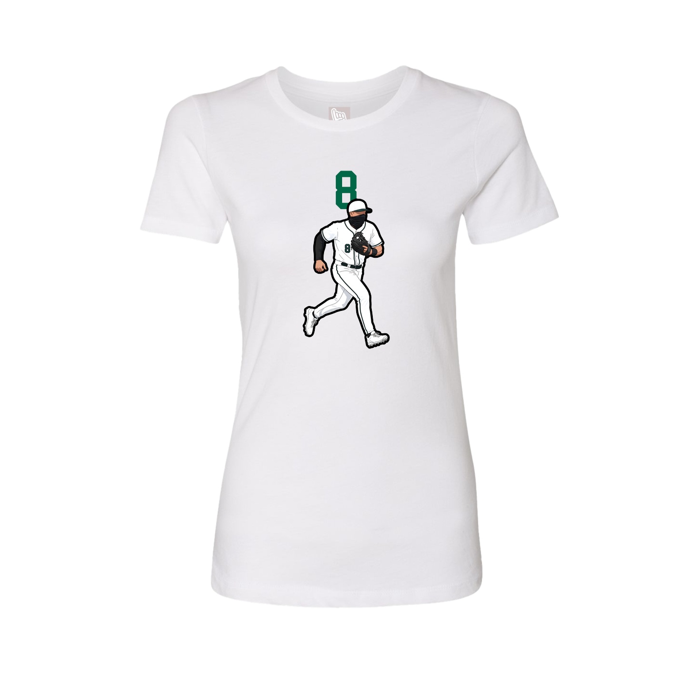 Fitted Women's Tee — Number Top in White
