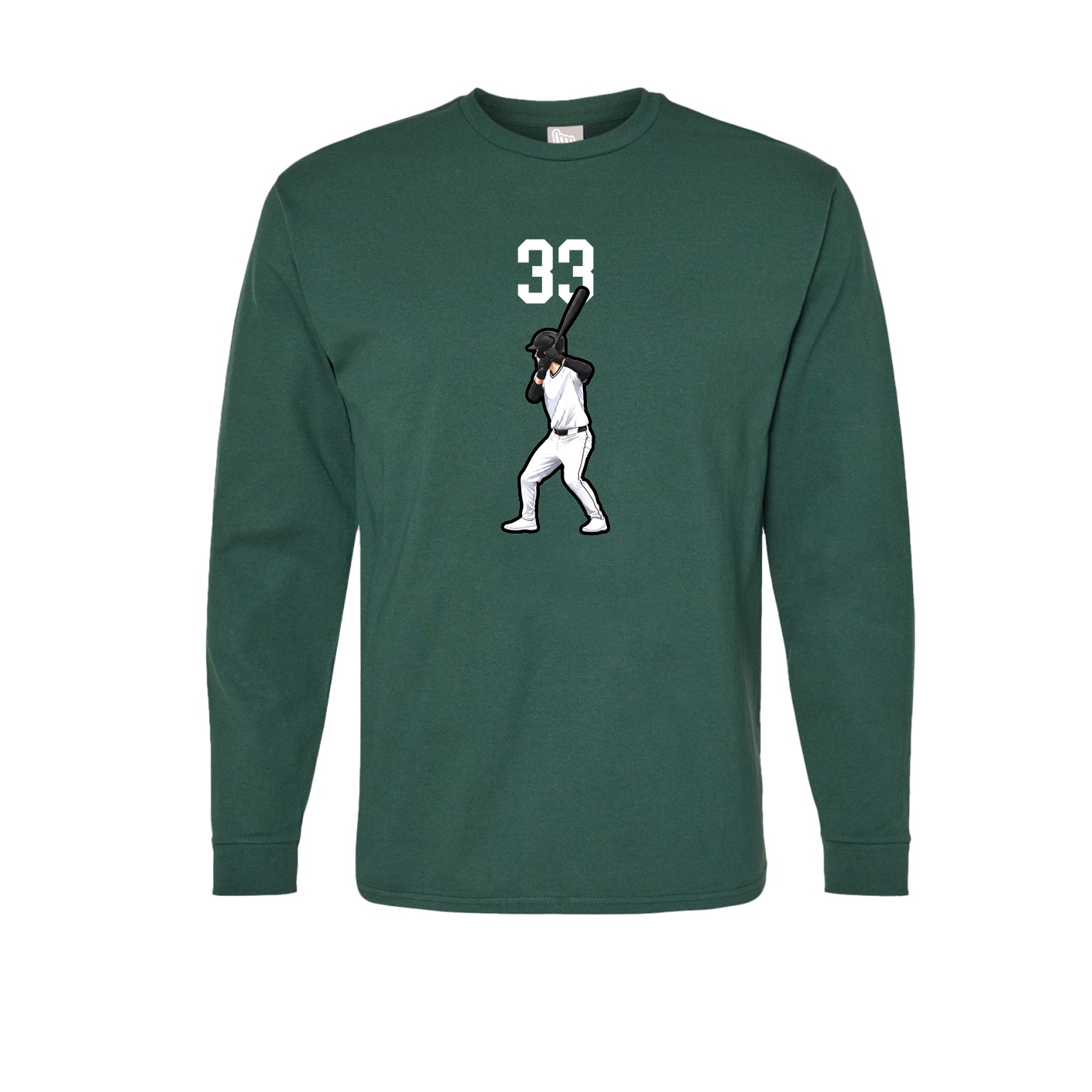 Long Sleeve Tee — Number Top in Green