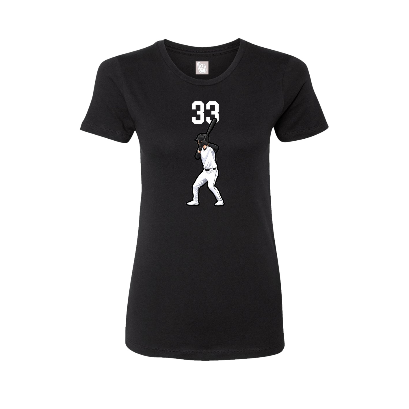 Fitted Women's Tee — Number Top in Black