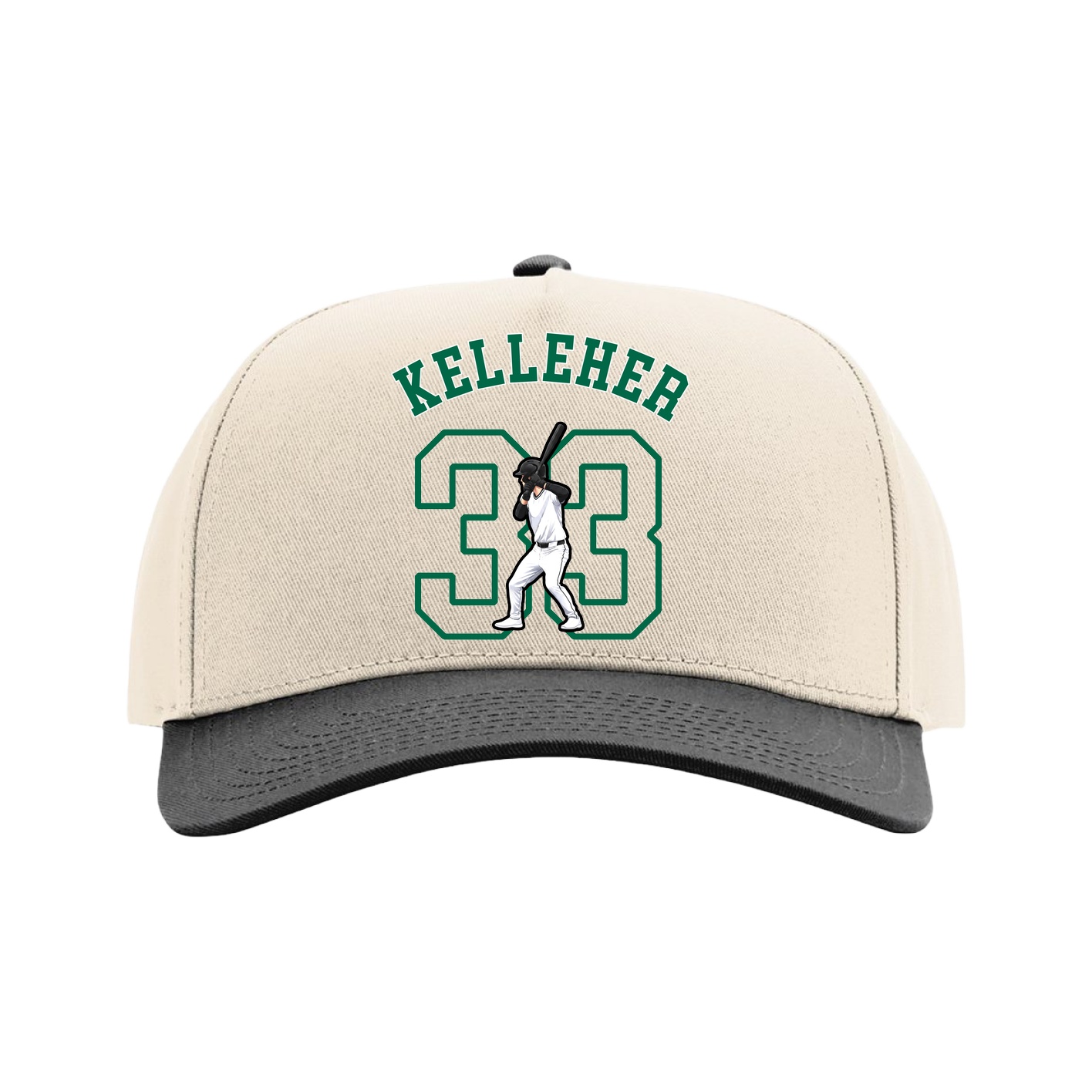 Full Fabric Five-Panel Champ Cap — Shirsey Arch in Cream/Black