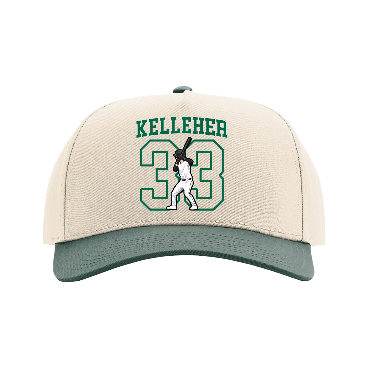 Full Fabric Five-Panel Champ Cap — Shirsey in Cream/Green