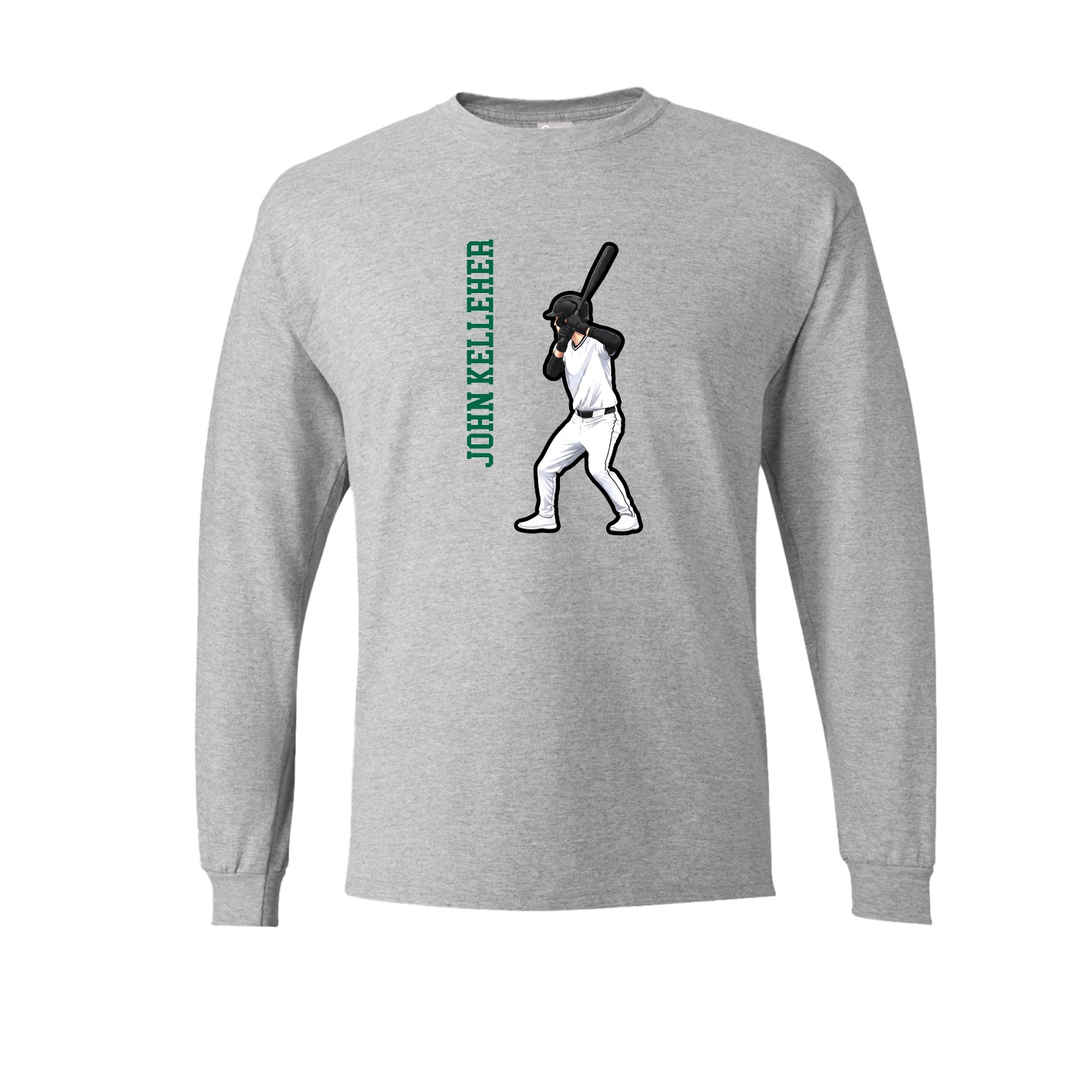 Long Sleeve Tee — Name Vertical in Grey