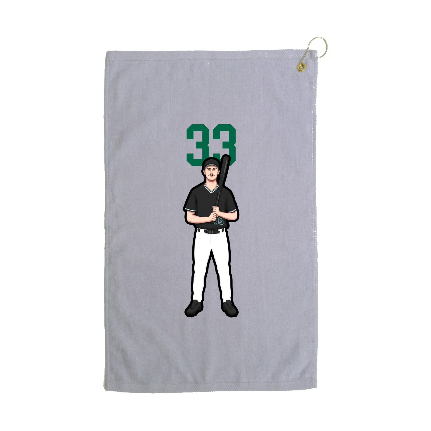 Golf Towel — Number Top in Grey