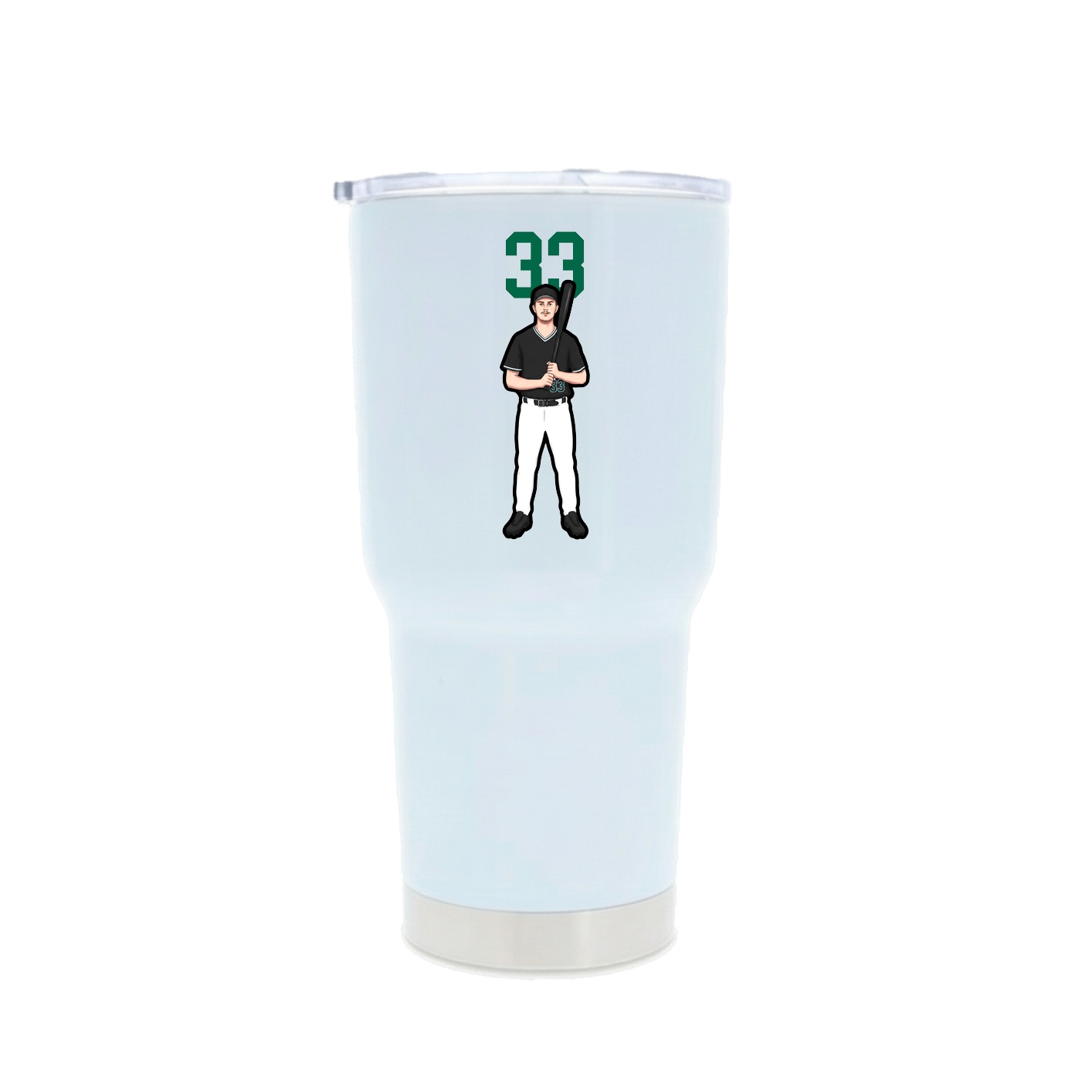 30oz Stainless Steel Tumbler — Number Top in White