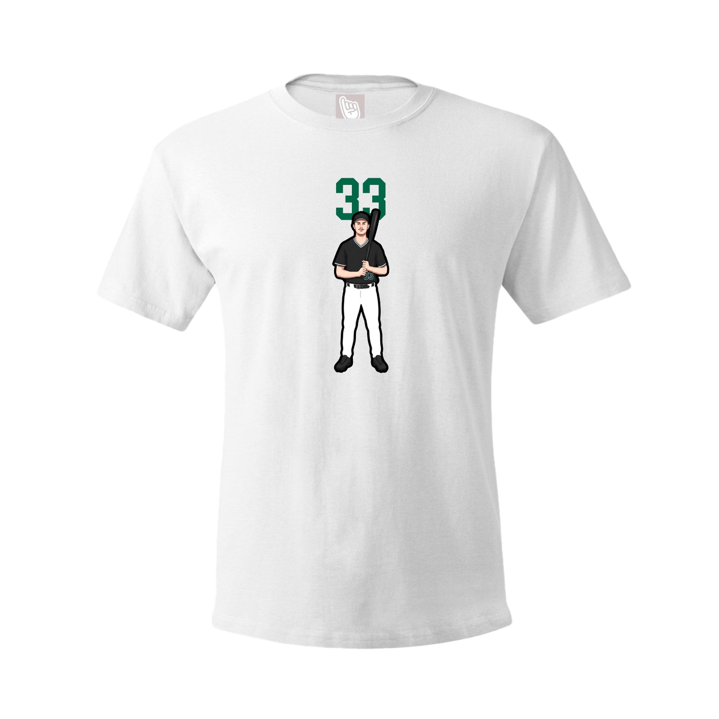 Youth Tee — Number Top in White