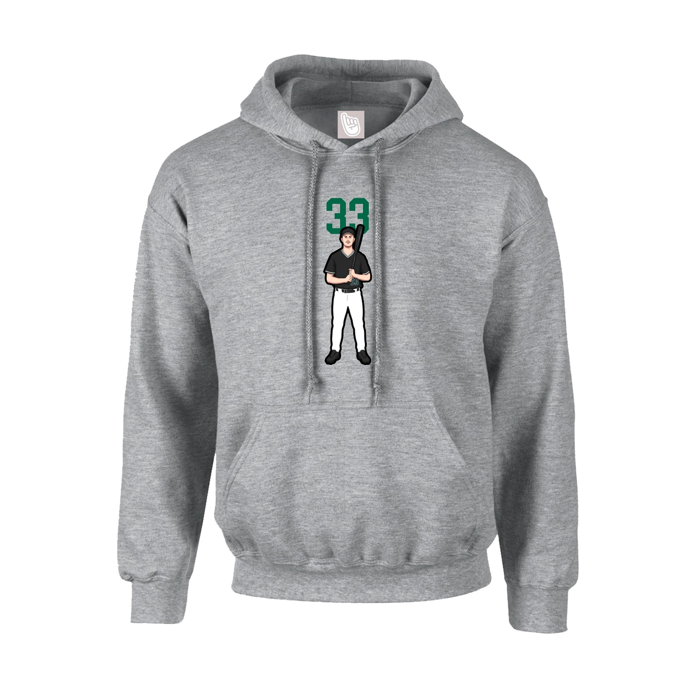 Youth Hoodie — Number Top in Grey