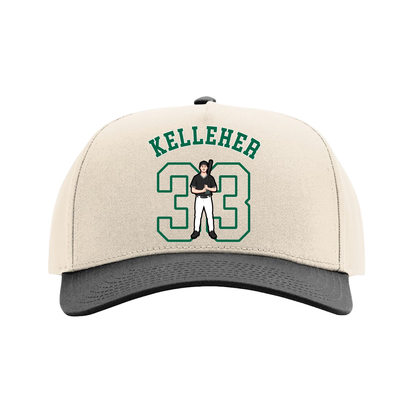 Full Fabric Five-Panel Champ Cap — Shirsey Arch in Cream/Black