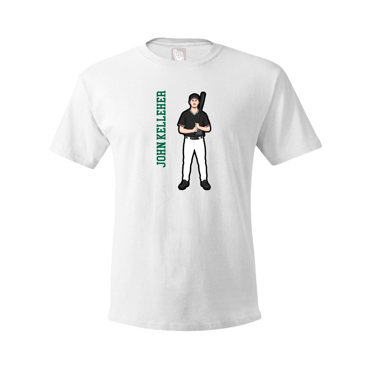 Tee — Name Vertical in White