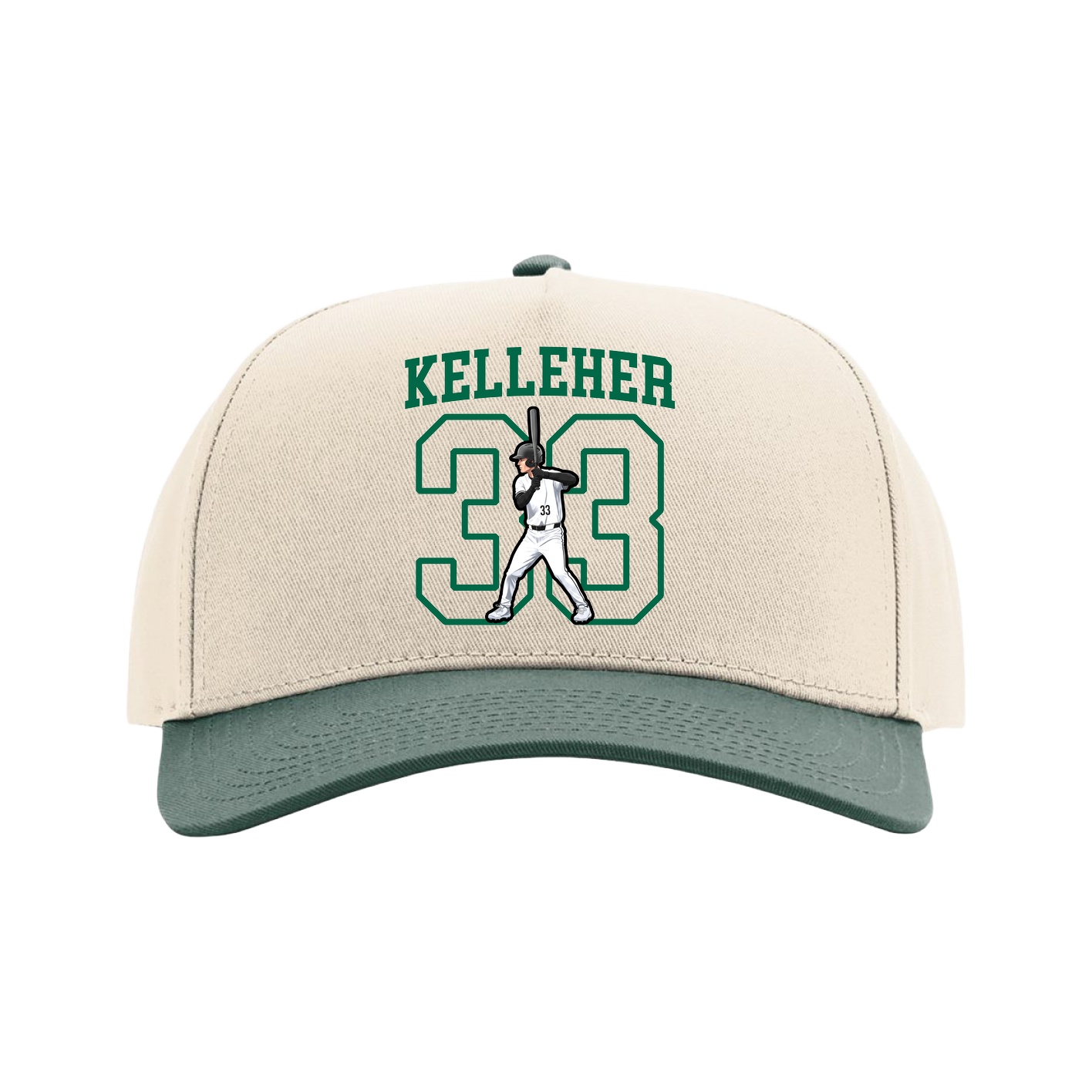 Full Fabric Five-Panel Champ Cap — Shirsey in Cream/Green
