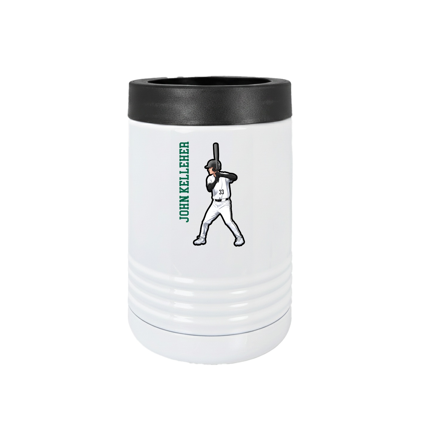 Beverage Holder — Name Vertical in White