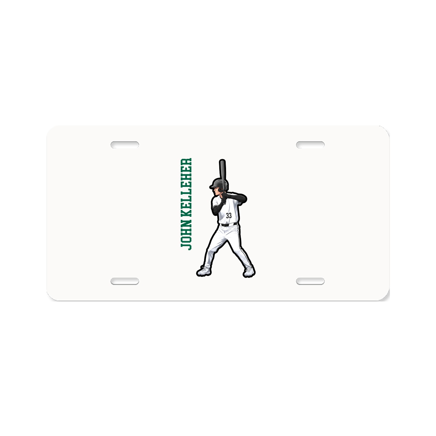 License Plate — Name Vertical in Classic