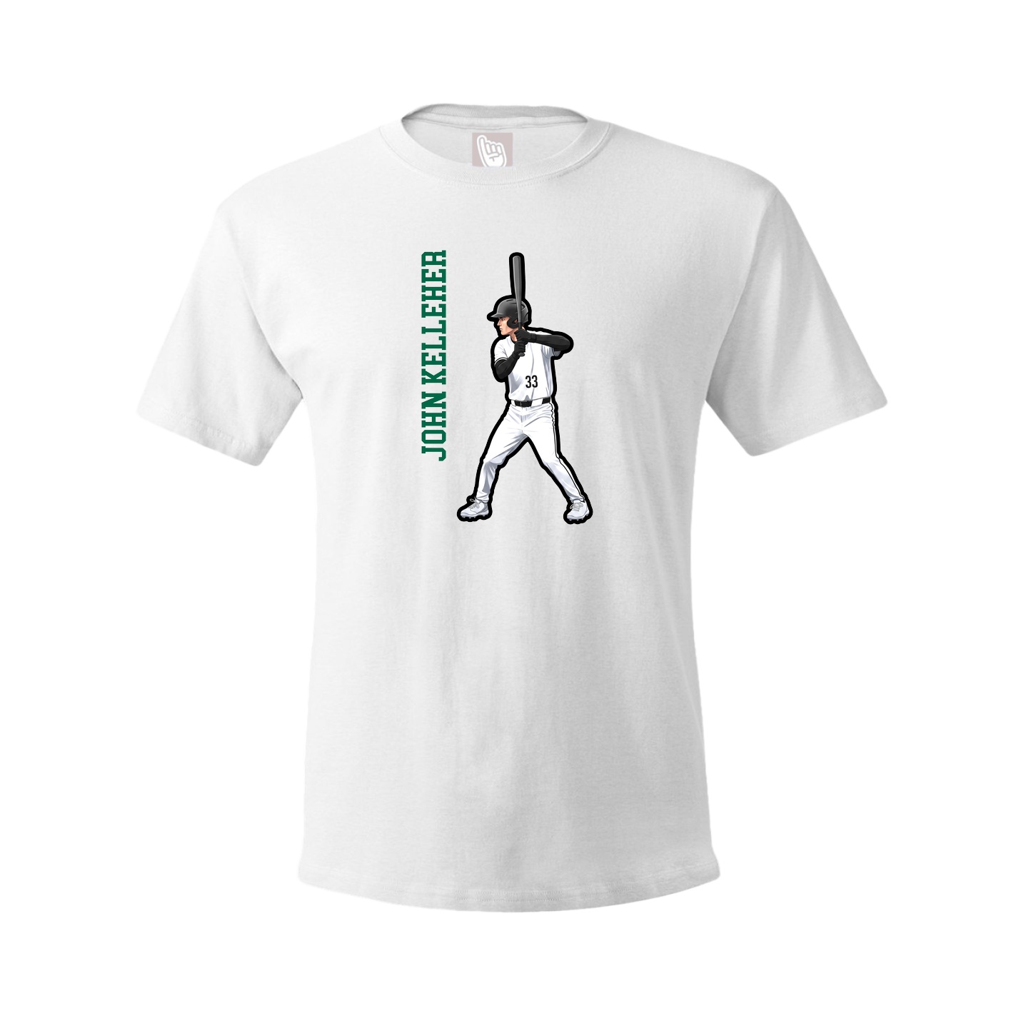 Tee — Name Vertical in White