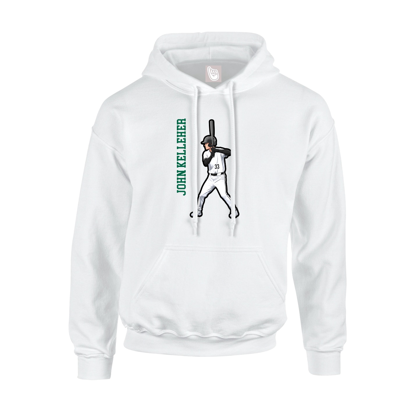Hoodie — Name Vertical in White