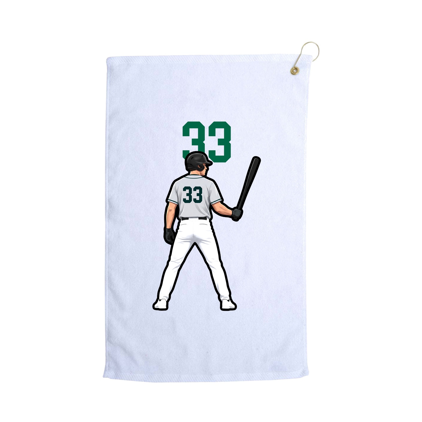 Golf Towel — Number Top in White