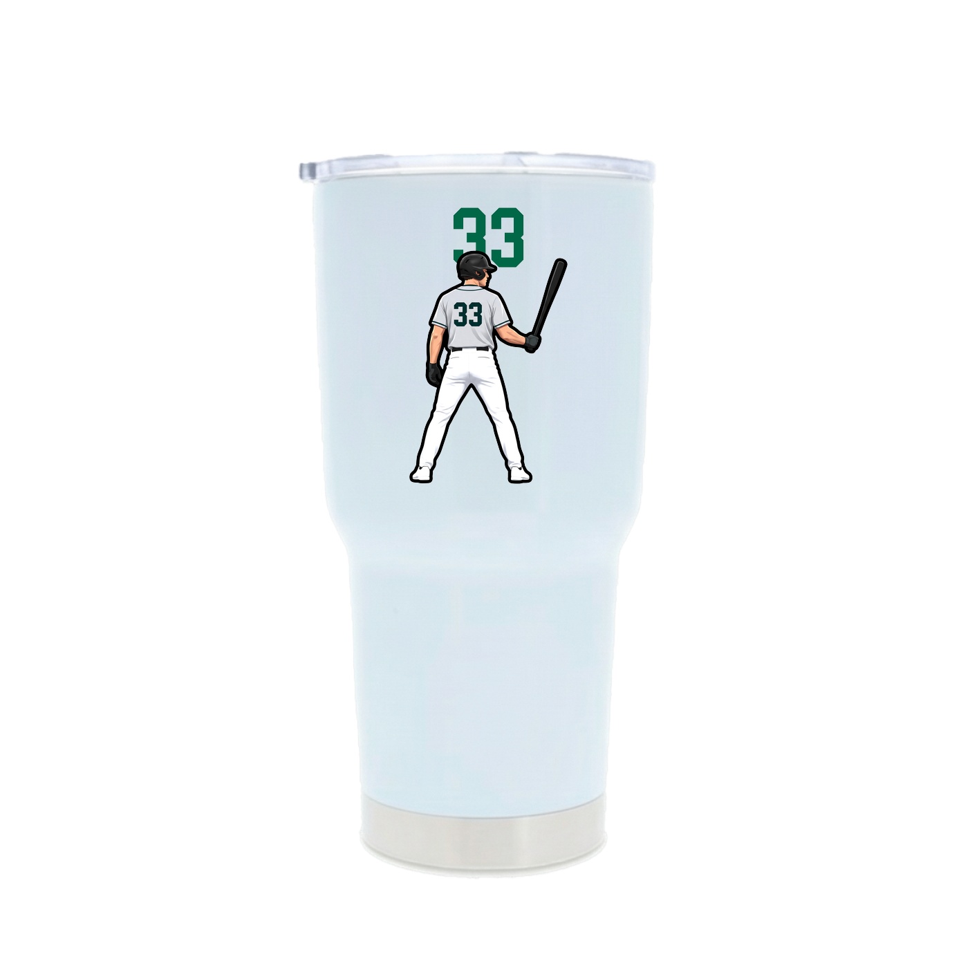 30oz Stainless Steel Tumbler — Number Top in White