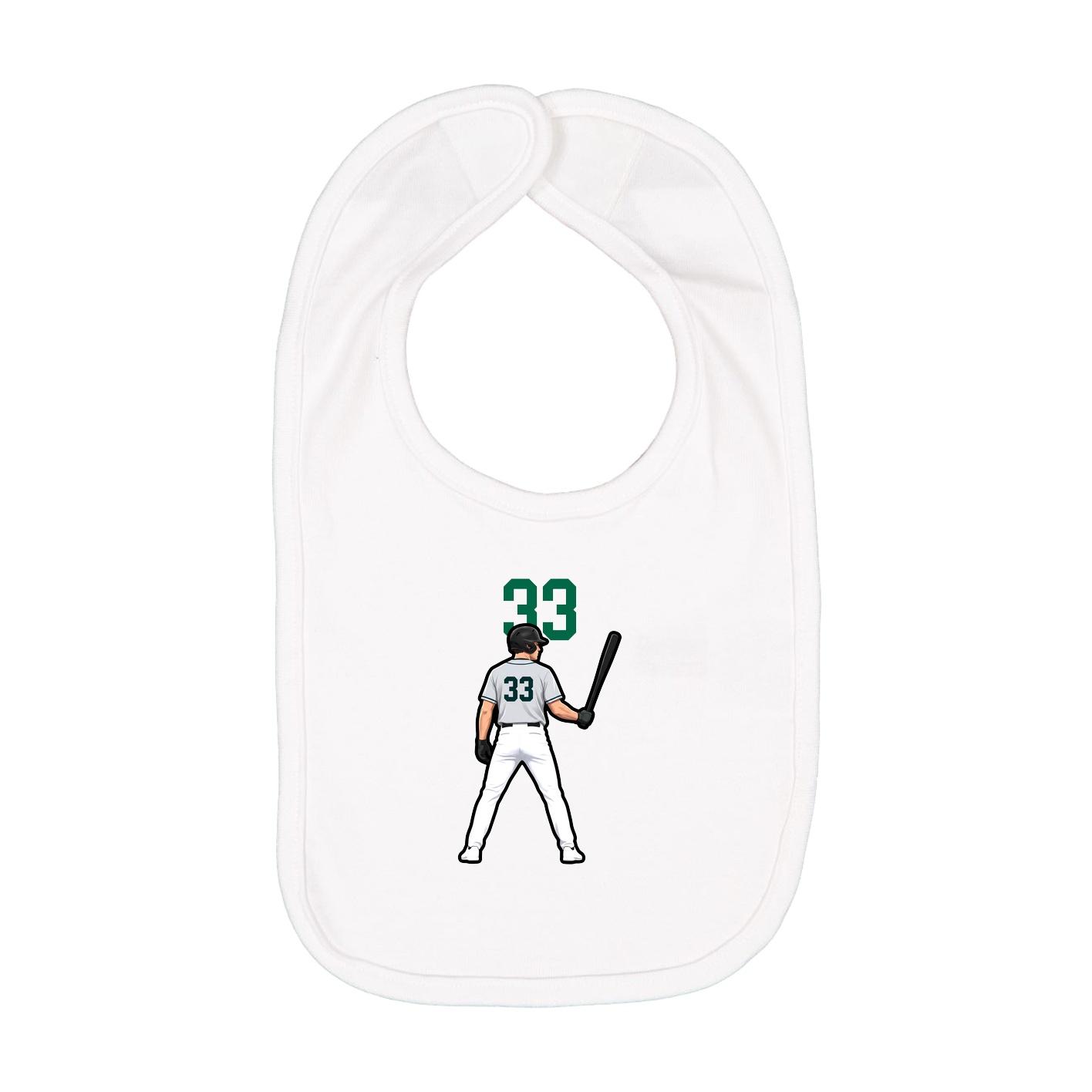 Infant Bib — Number Top in White