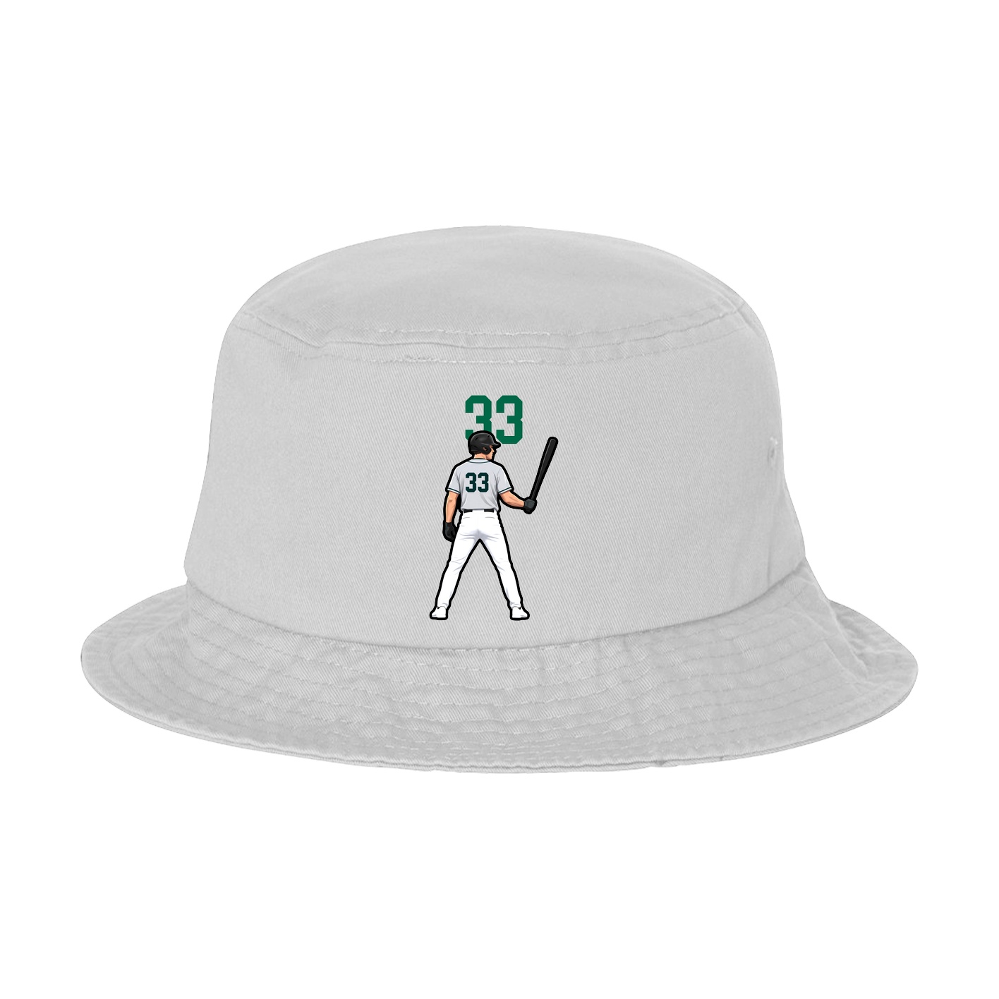 Bucket Cap — Number Top in White