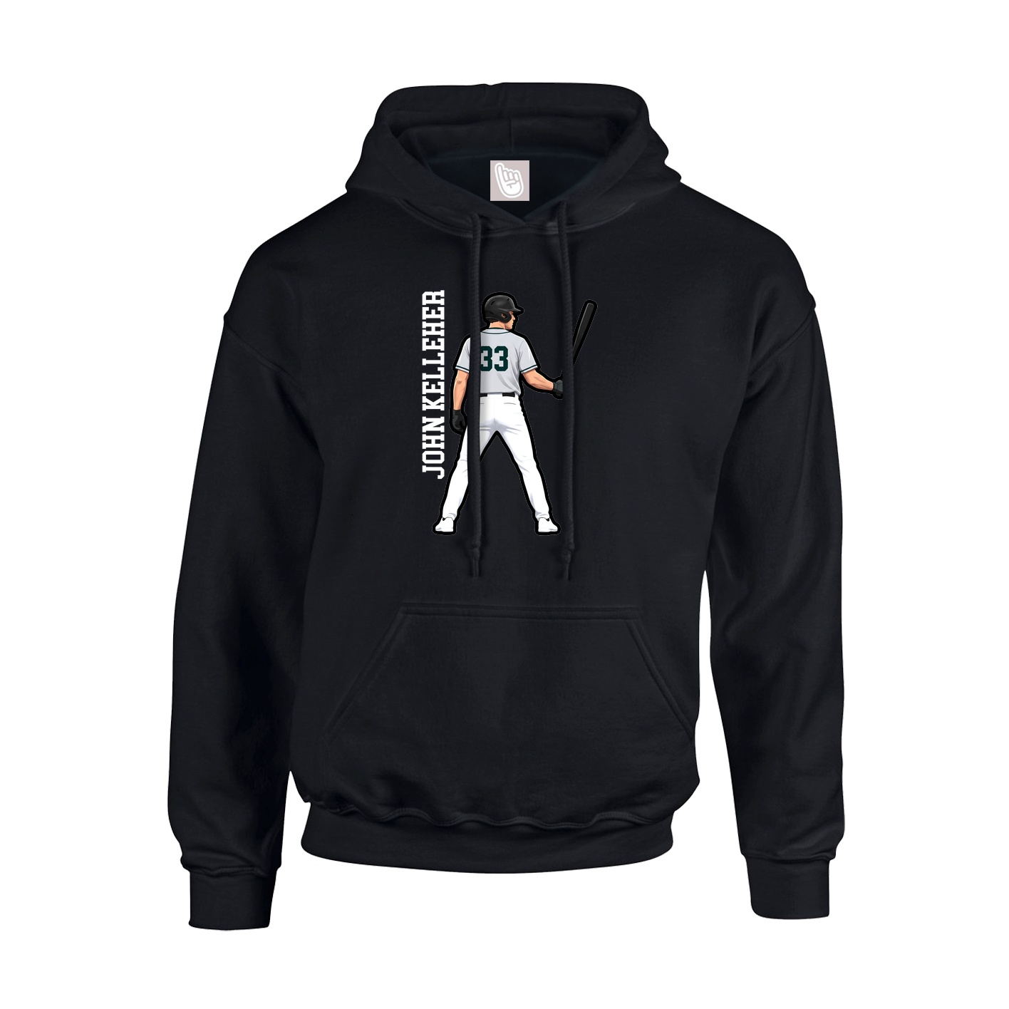 Youth Hoodie — Name Vertical in Black