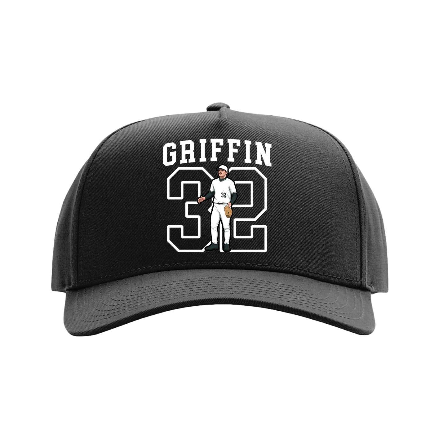 Full Fabric Five-Panel Champ Cap — Shirsey in Black