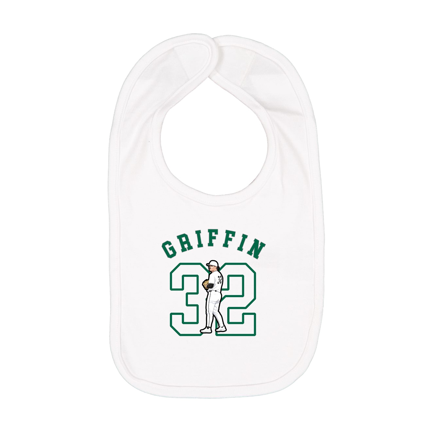 Infant Bib — Shirsey Arch in White