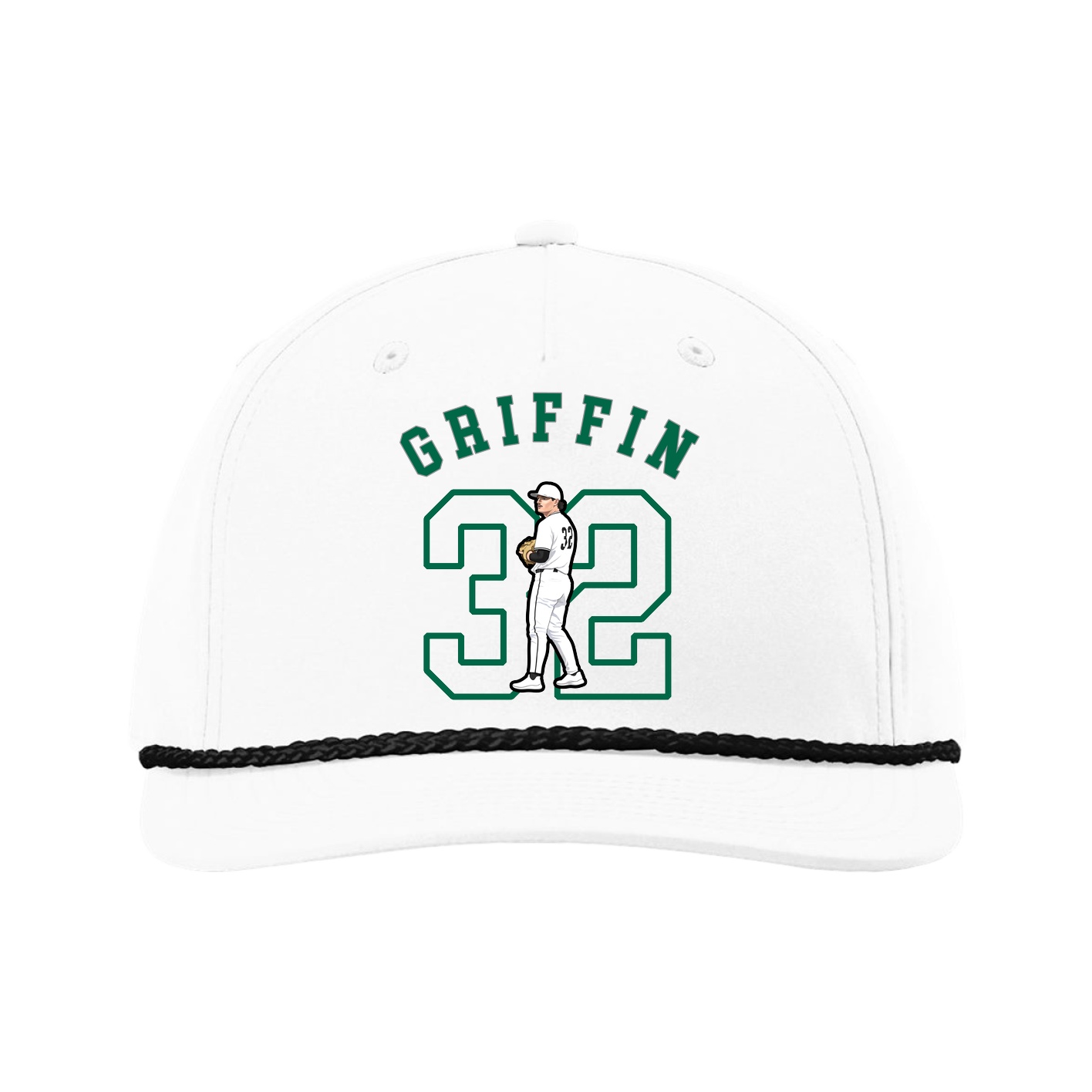 Five-Panel Classic Rope Cap — Shirsey Arch in White