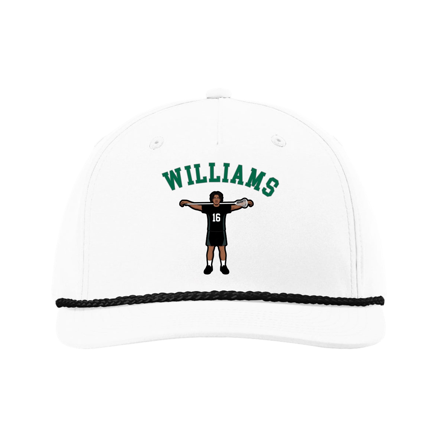 Five-Panel Classic Rope Cap — Shirsey Arch in White