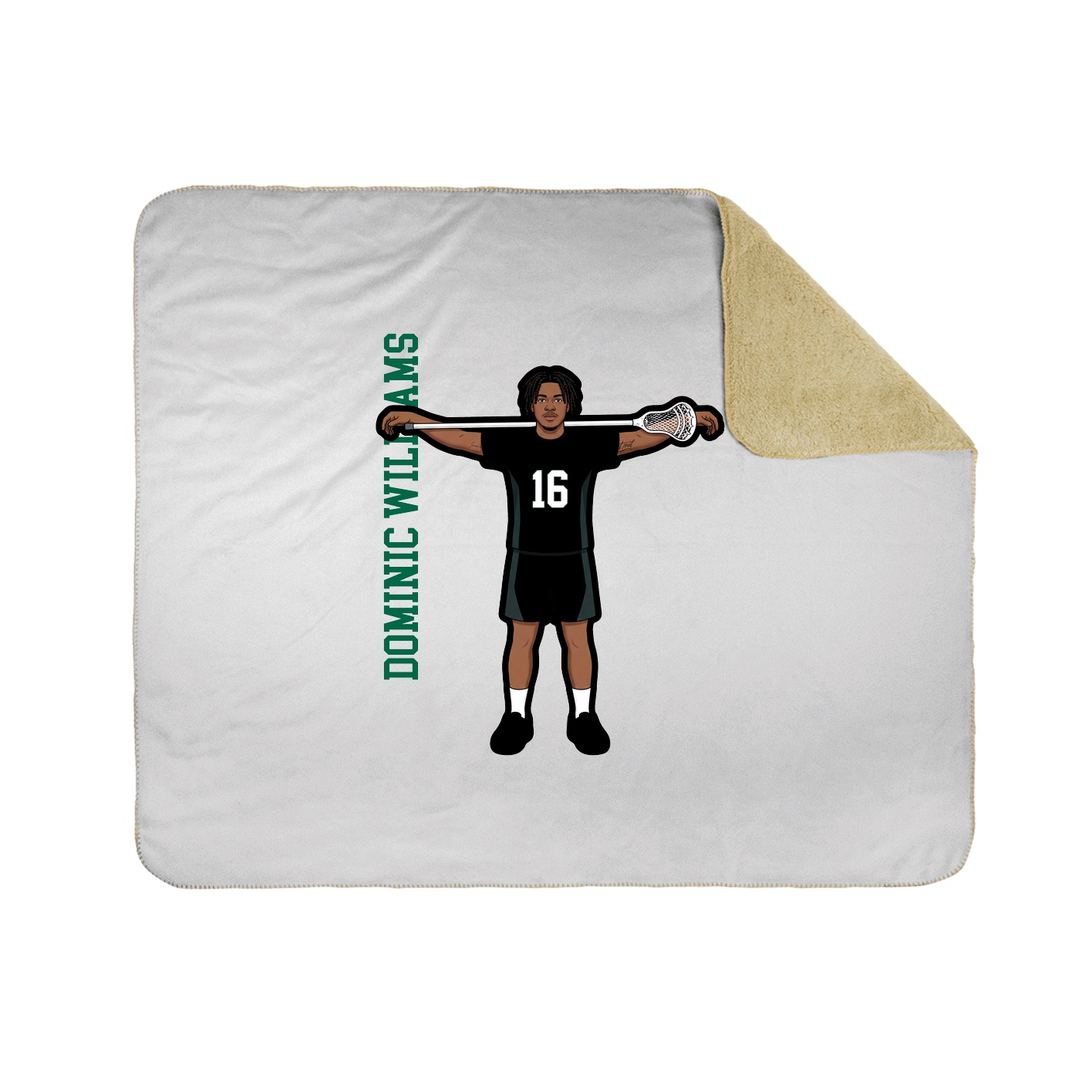 Throw Blanket — Name Vertical in White