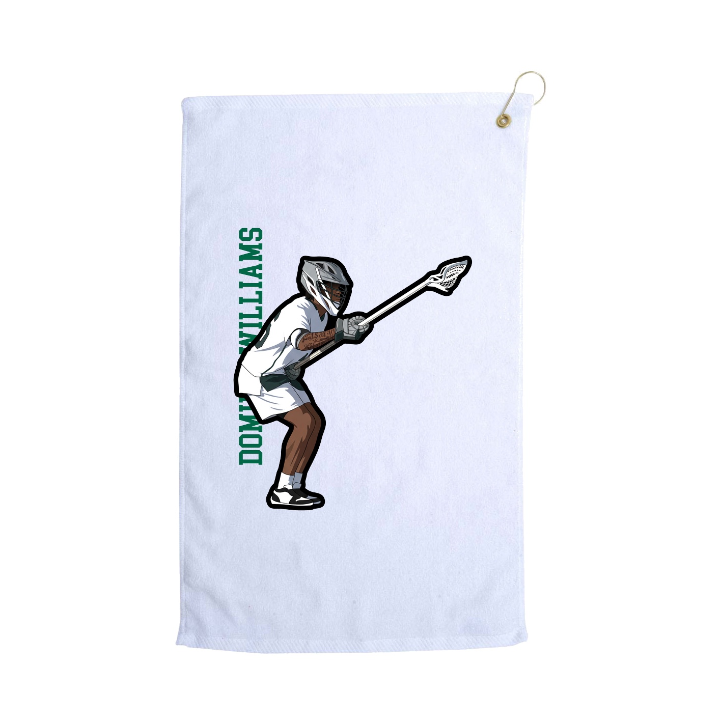 Golf Towel — Name Vertical in White