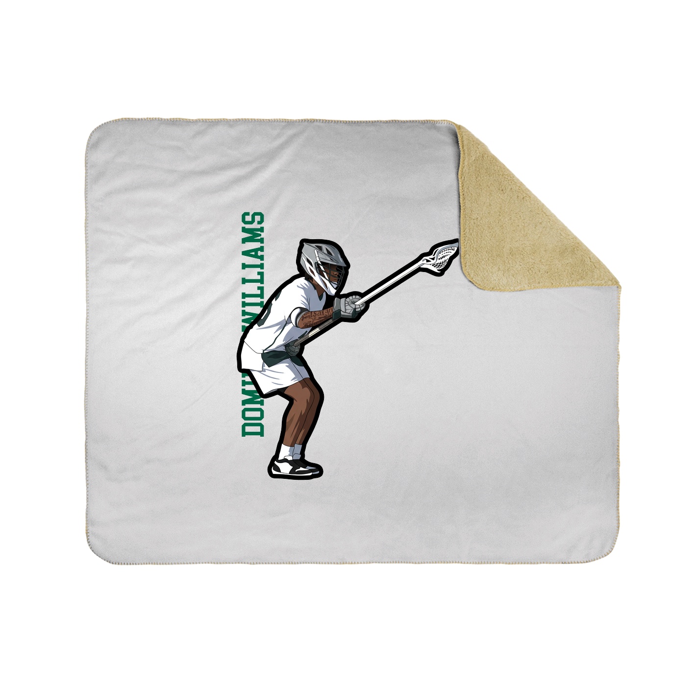 Throw Blanket — Name Vertical in White