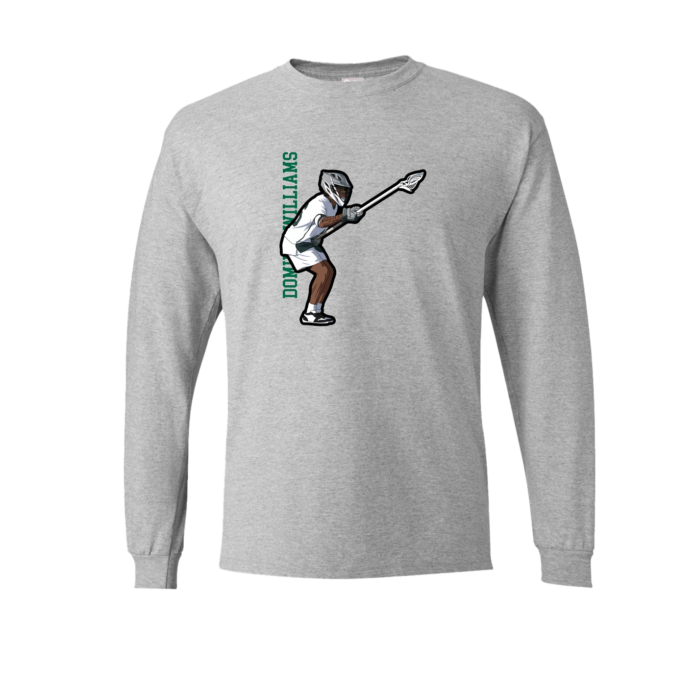 Long Sleeve Tee — Name Vertical in Grey