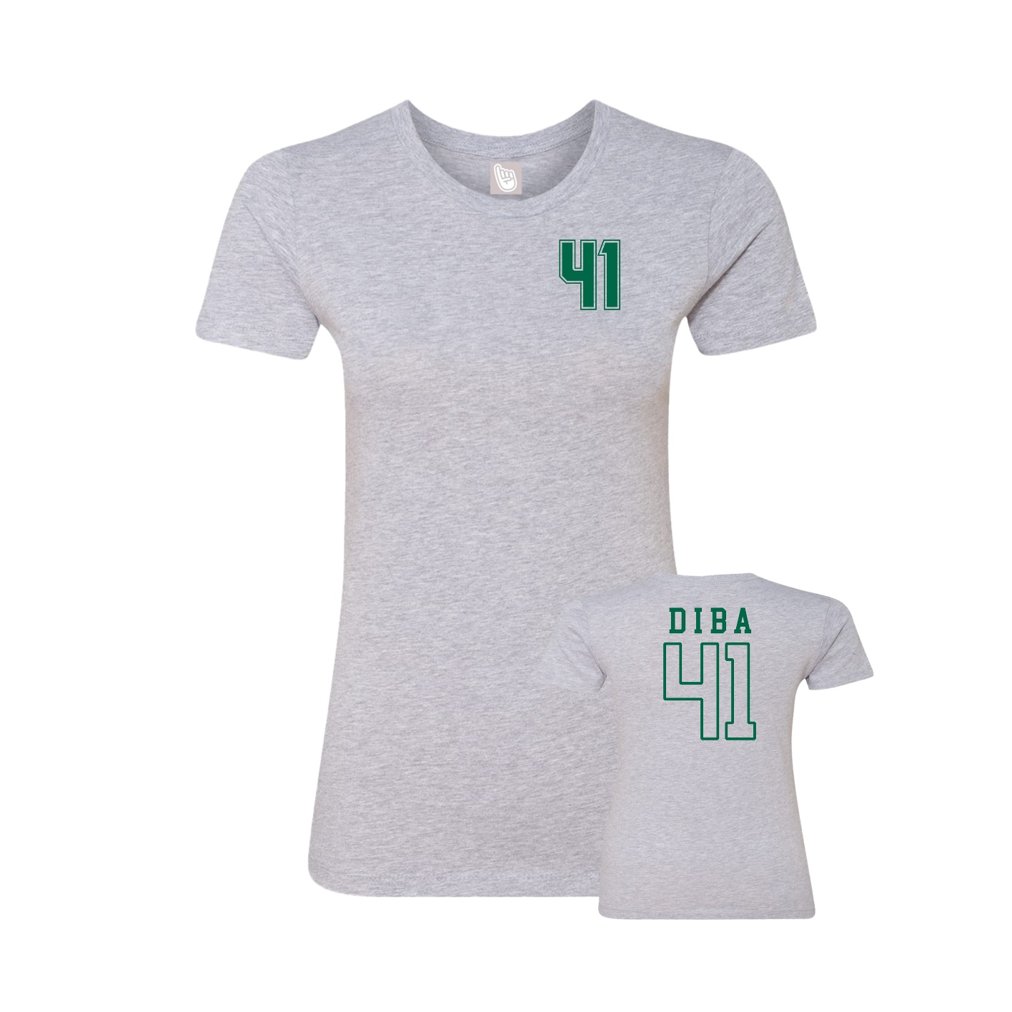 Fitted Women's Tee — Chest Back in Grey