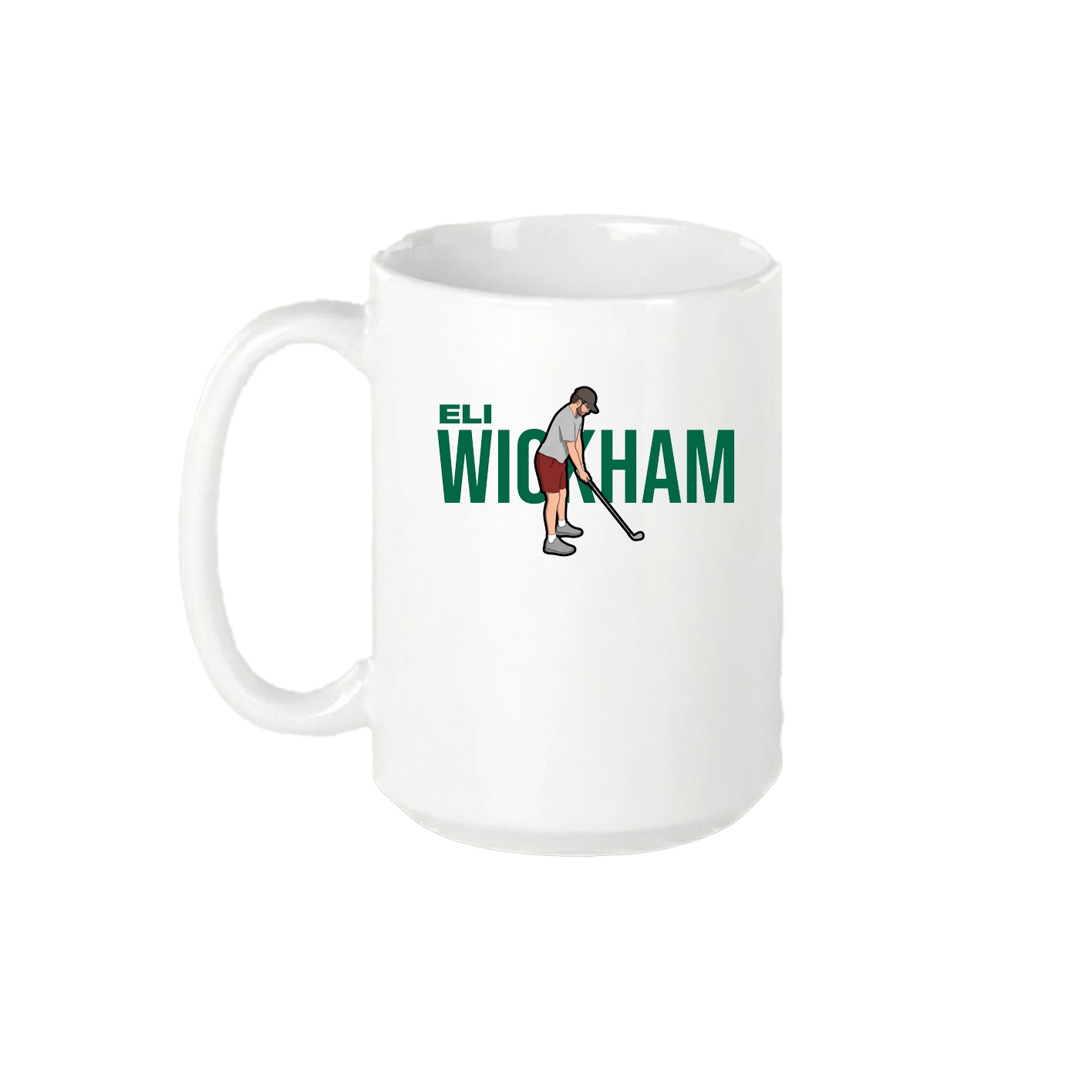 15oz Coffee Mug — Player Name in White