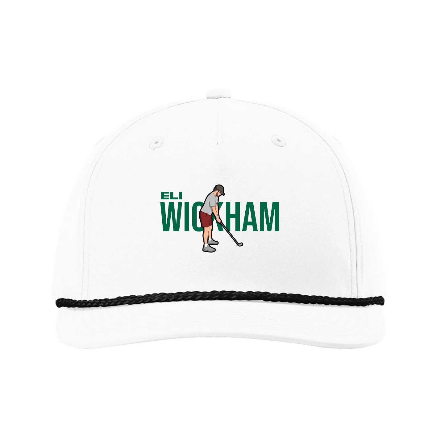Five-Panel Classic Rope Cap — Player Name in White