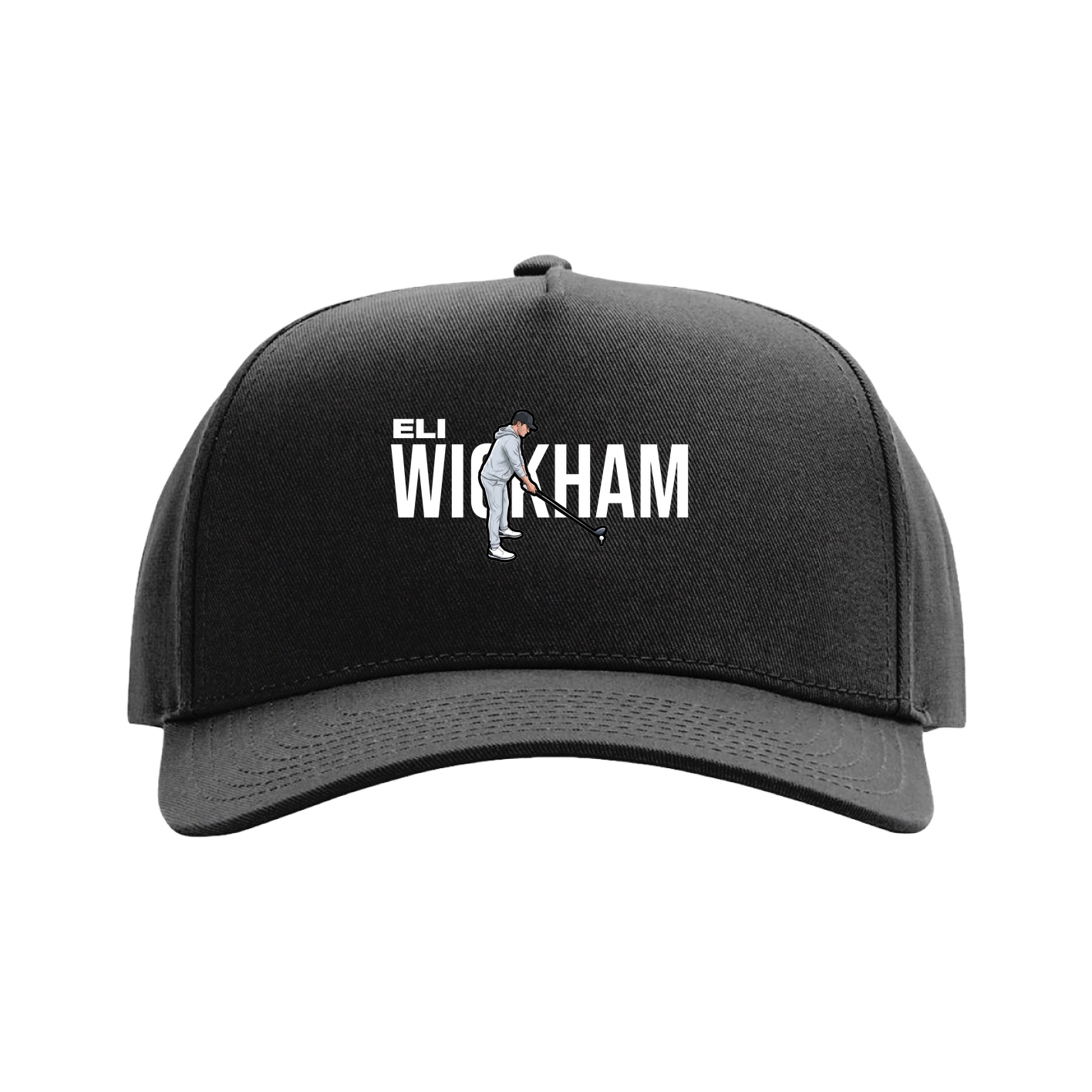 Full Fabric Five-Panel Champ Cap — Player Name in Black