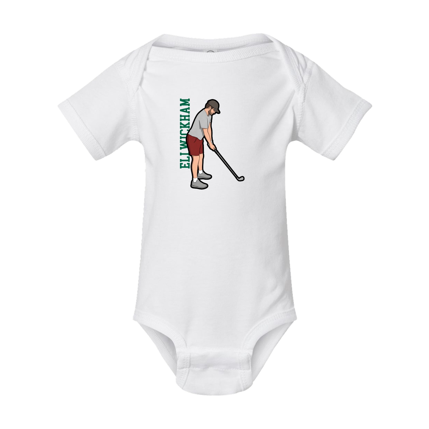Baby Onesie — Name Vertical in White