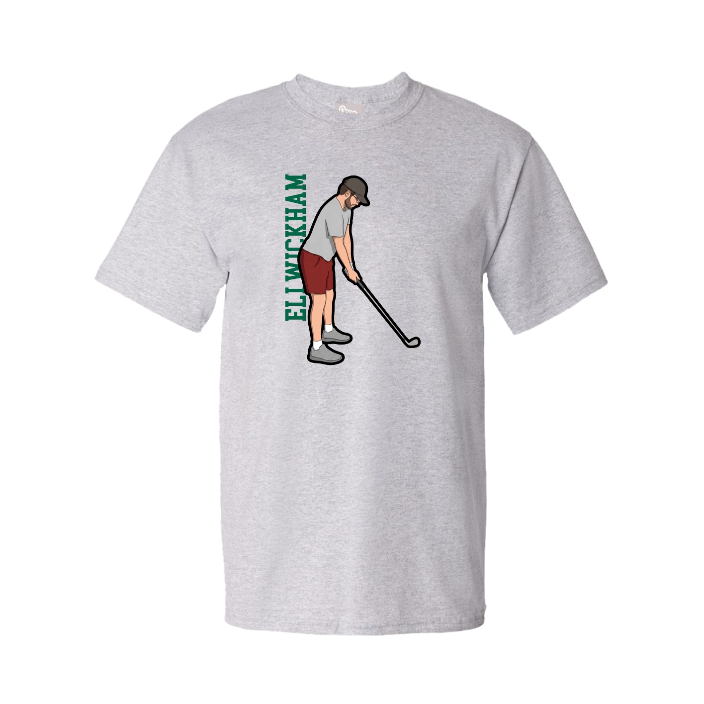 Tee — Name Vertical in Grey
