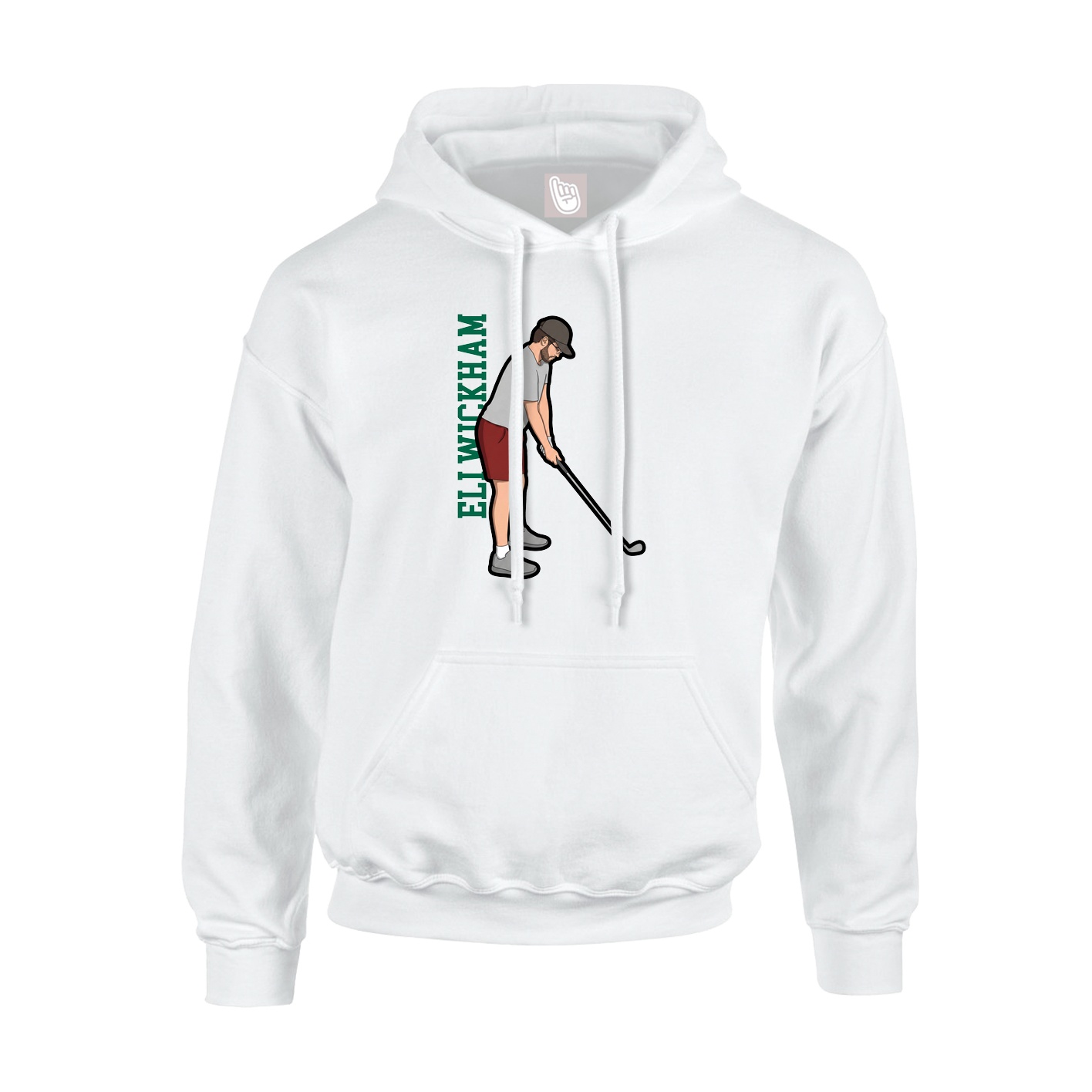 Hoodie — Name Vertical in White