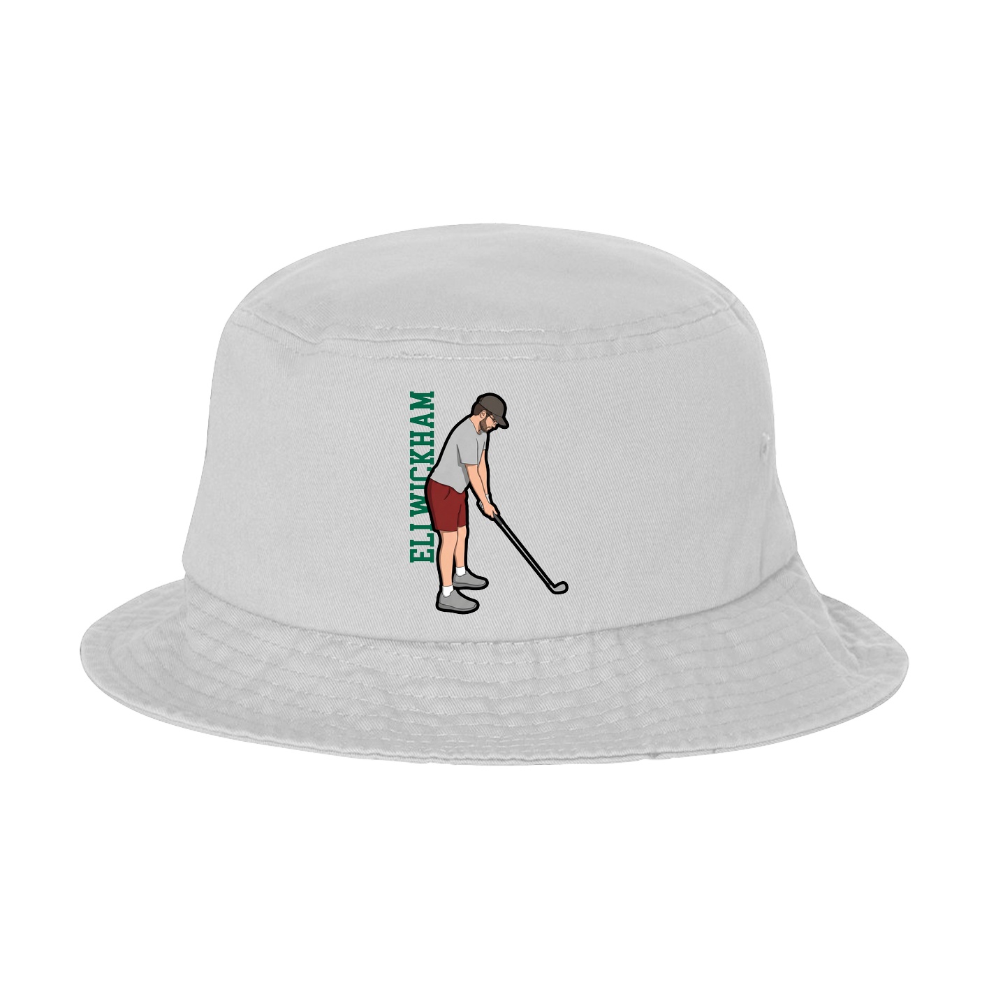 Bucket Cap — Name Vertical in White