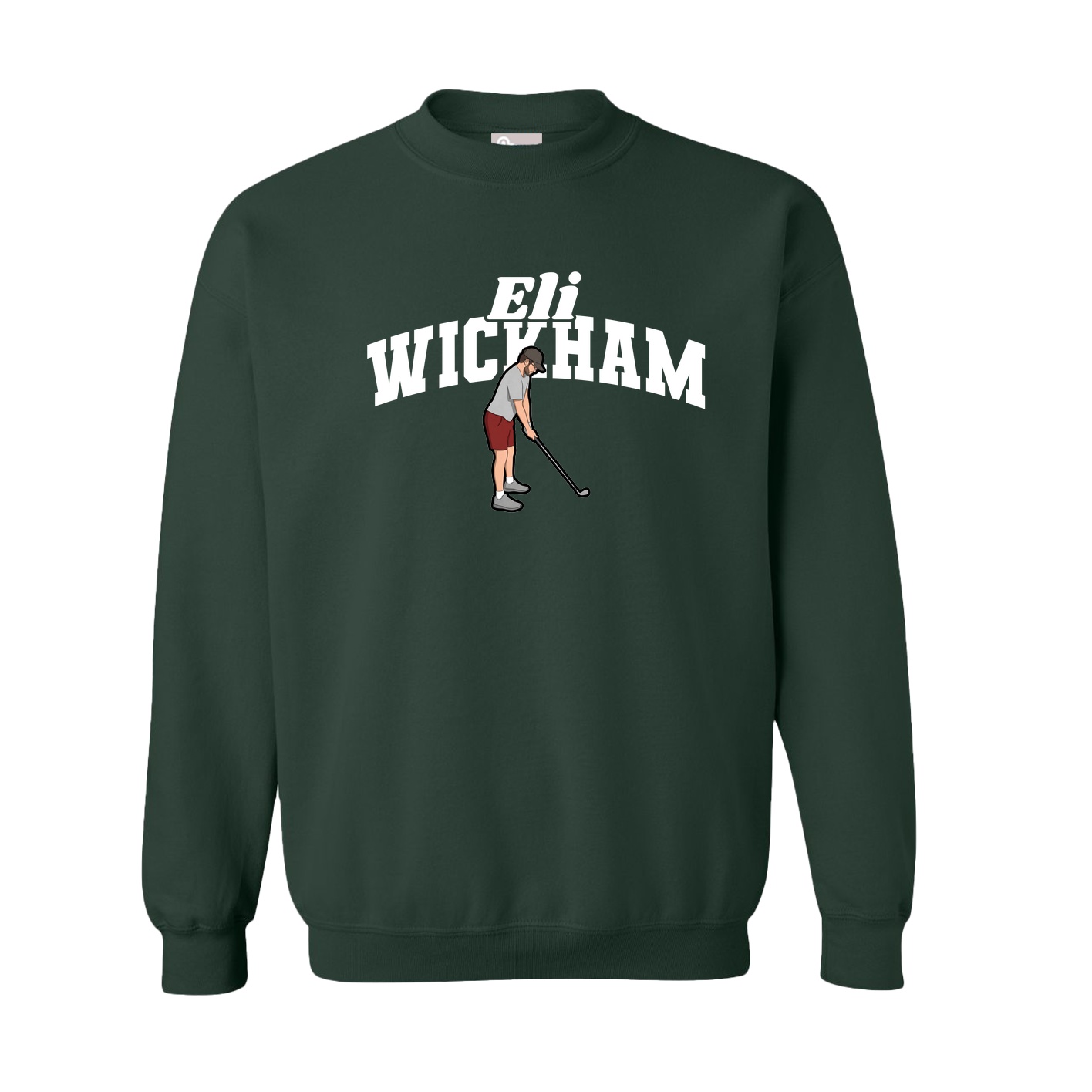 Fleece Crew — Signature Arch in Green